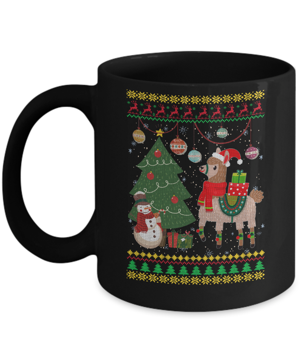 Funny Llama Christmas Cute Family Ugly Sweater Mug