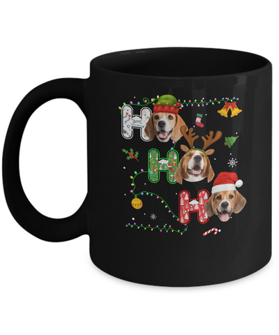 Christmas Ho Ho Ho Beagle Lover Funny Xmas Gift Mug-Coffee Mug-11oz Mug-Black