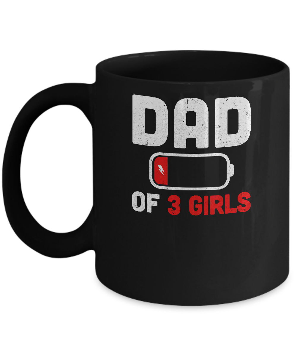 Funny Dad Of 3 Girls Fathers Day Gifts Mug