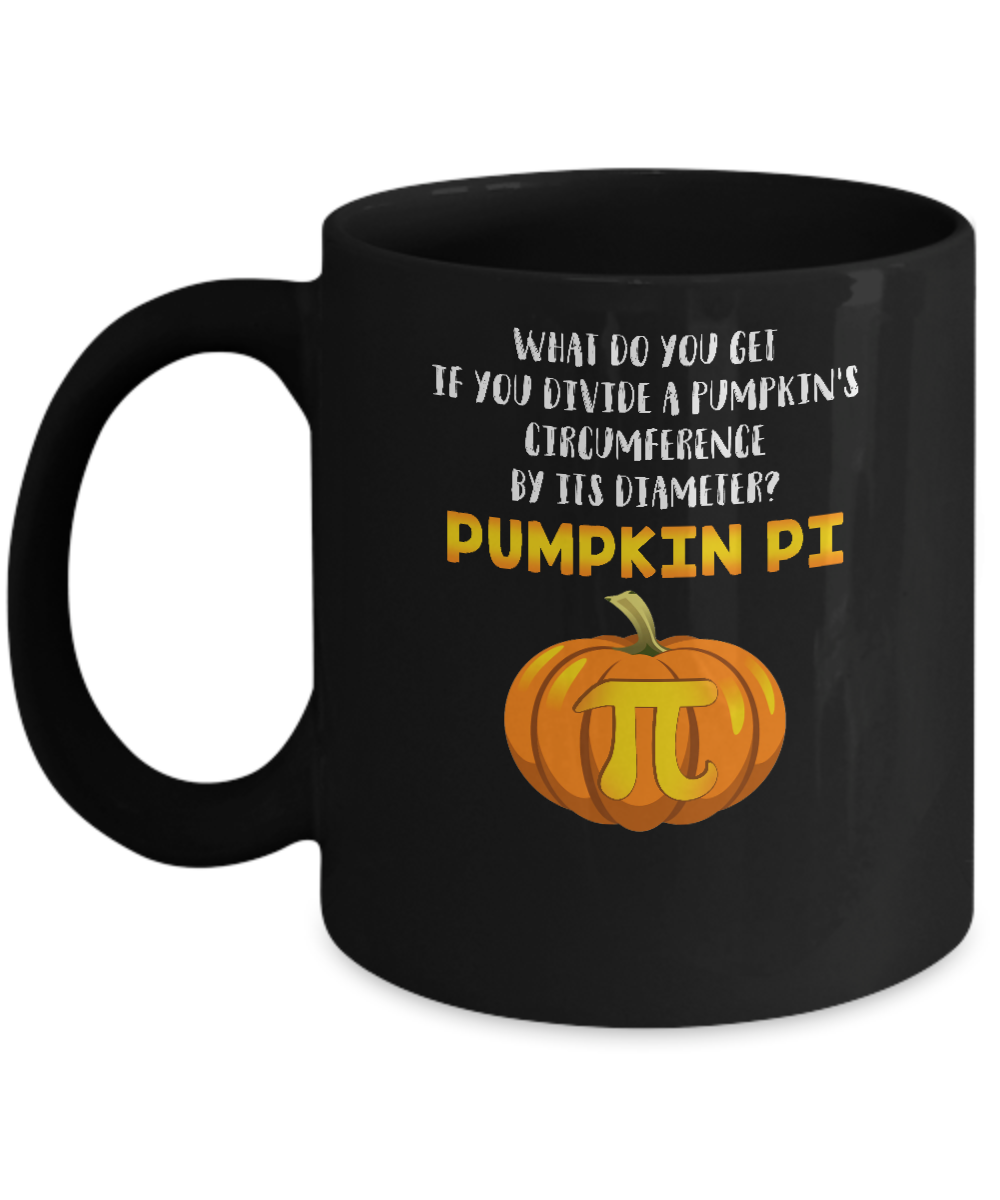 Math Teacher Funny Halloween Pumpkin Pi Mug-Coffee Mug-11oz Mug-Black