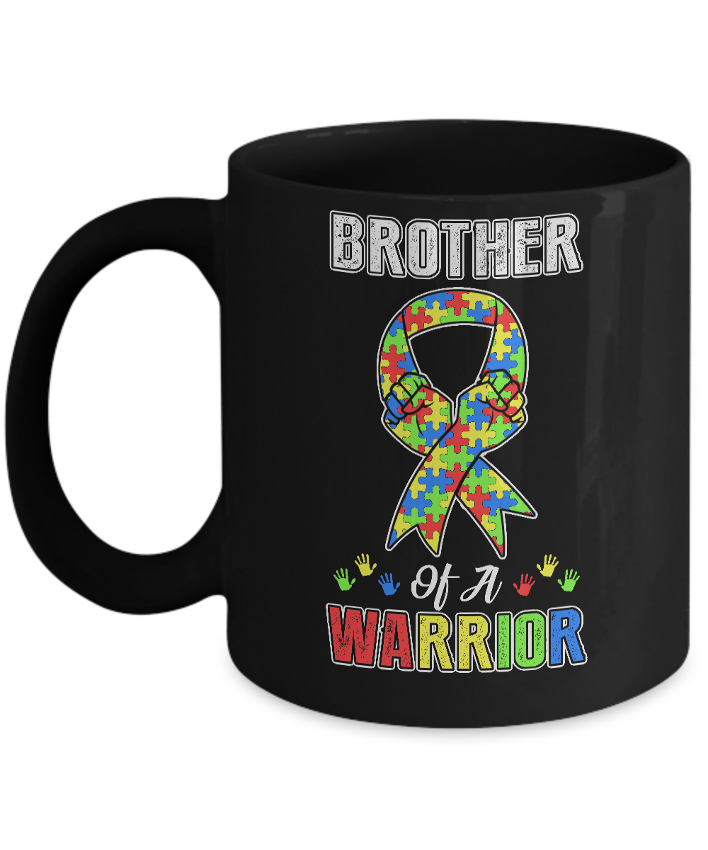 Brother Of A Warrior Support Autism Awareness Gift Mug