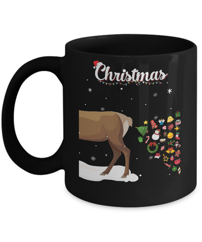 Couples Sick Reindeer Funny Ugly Christmas Sweater Mug-Coffee Mug-11oz Mug-Black