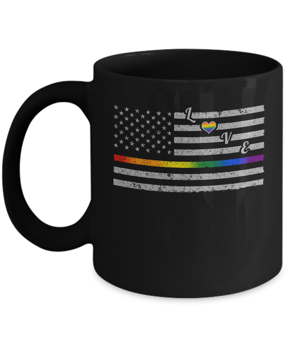 Love Rainbow Heart Flag Lesbian Gay Pride Lgbt Mug