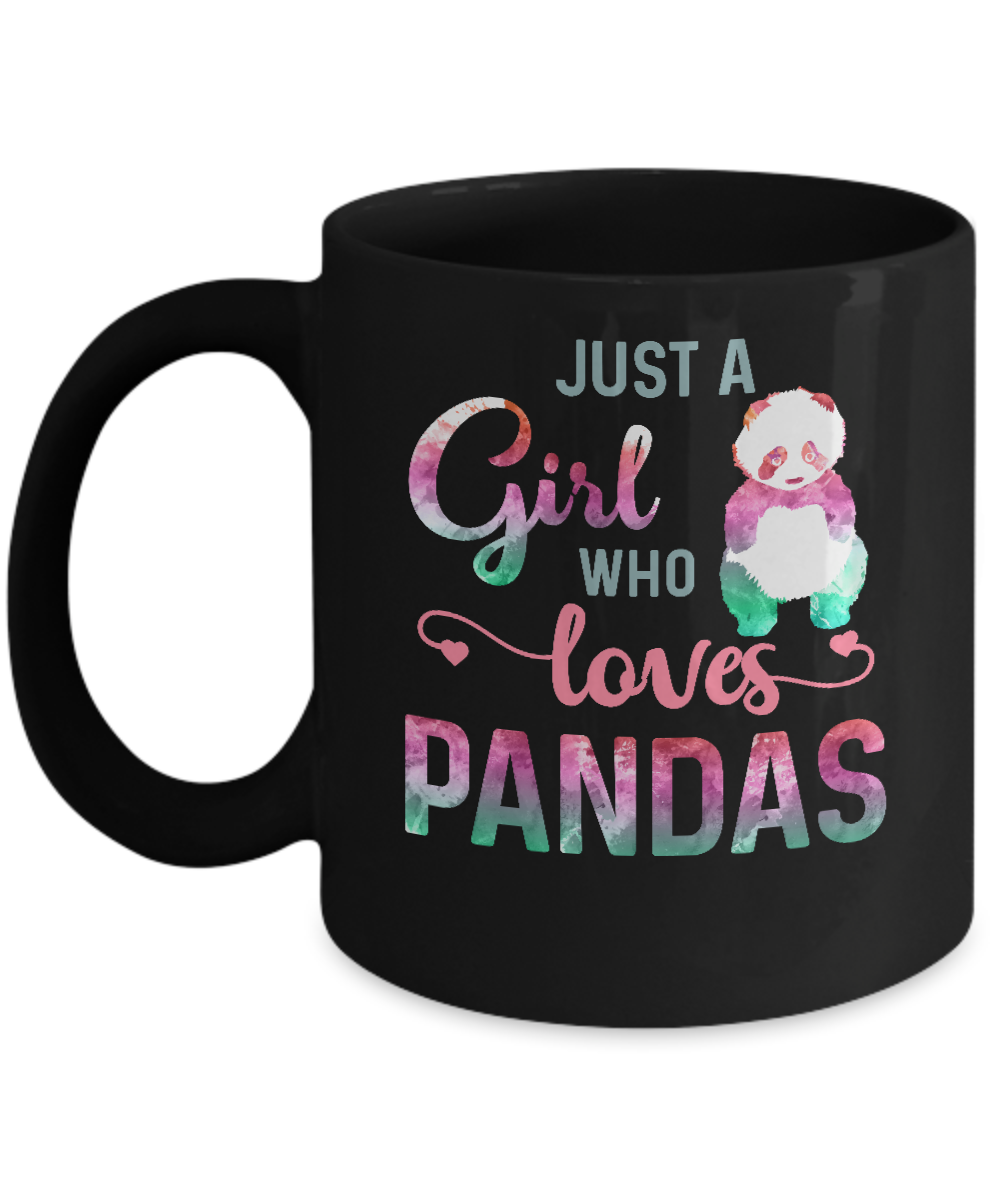 Just A Girl Who Loves Pandas Panda Lover Mug-Coffee Mug-11oz Mug-Black