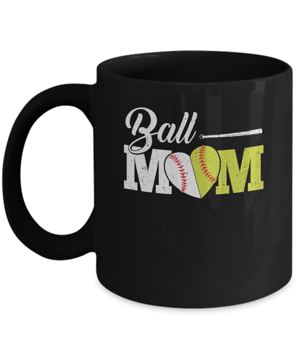 Funny Softball Mom Baseball Mom Mothers Day Mug-Coffee Mug-11oz Mug-Black