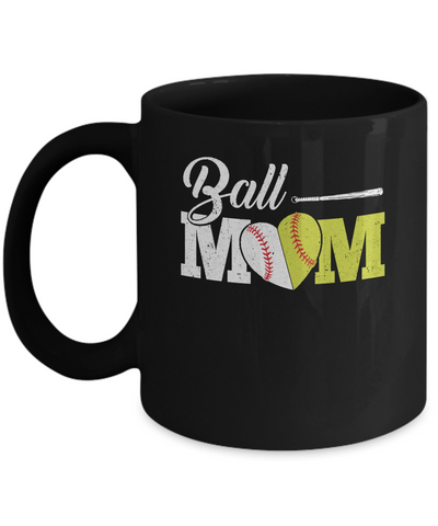 Funny Softball Mom Baseball Mom Mothers Day Mug-Coffee Mug-11oz Mug-Black