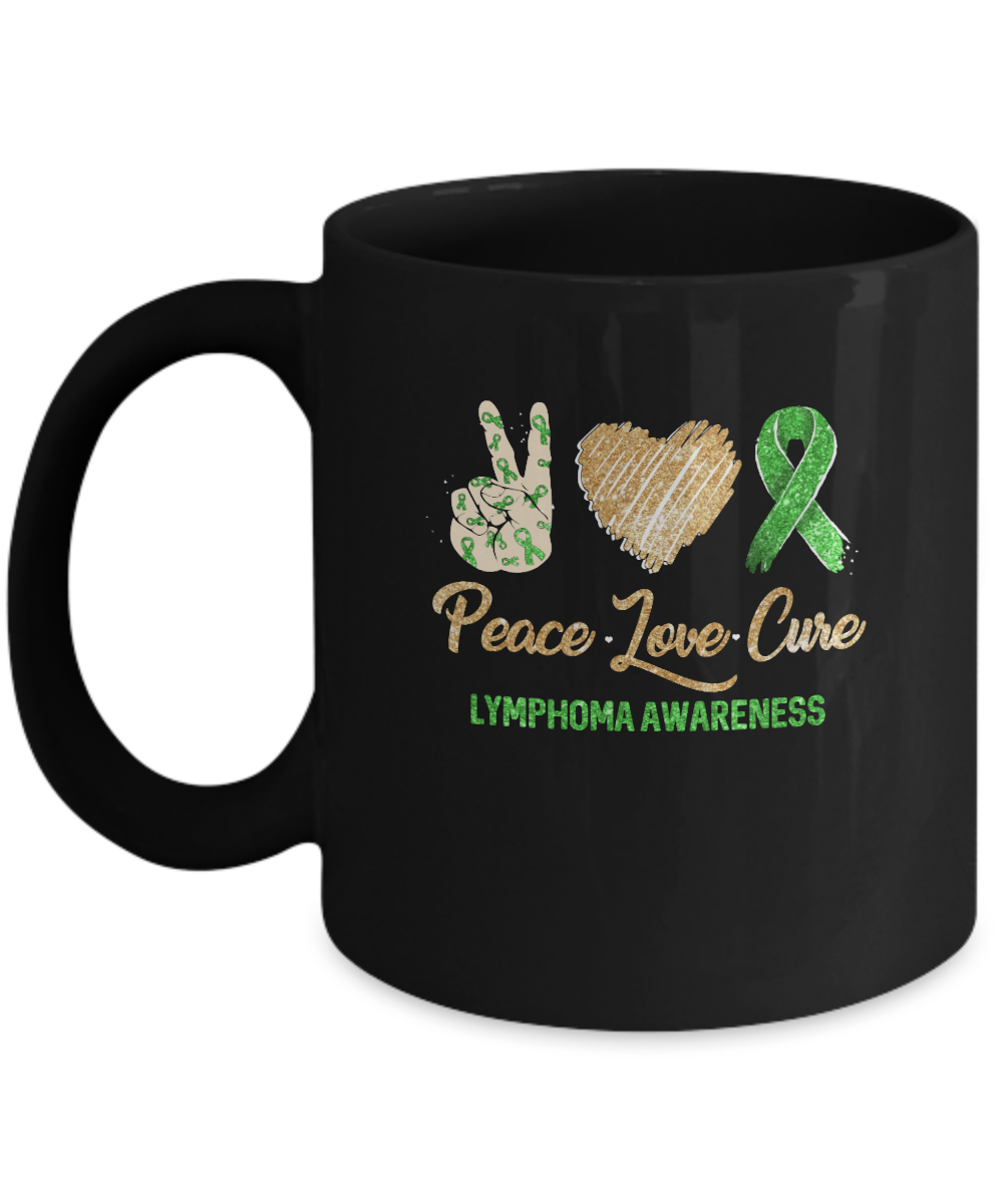 Peace Love Cure Lymphoma Awareness Mug