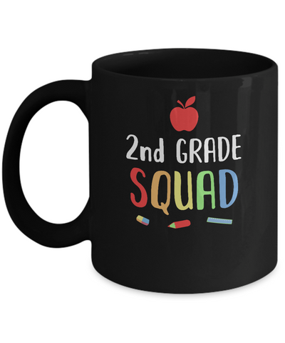 2nd Grade Squad Back To School Teacher Second Grade Mug-Coffee Mug-11oz Mug-Black