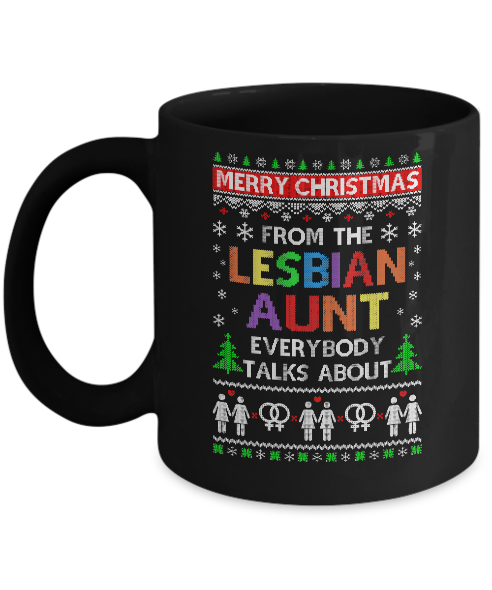 LGBT Merry Christmas From Lesbian Aunt Ugly Christmas Sweater Mug