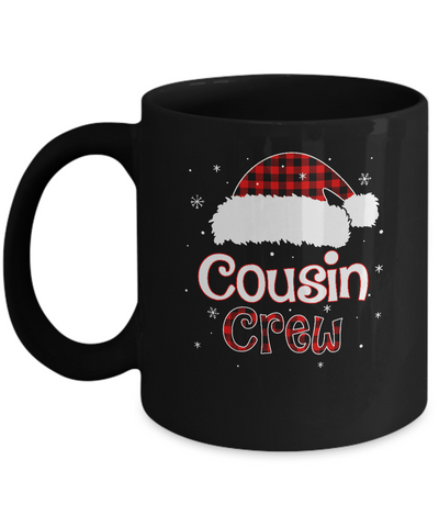 Cousin Crew Plaid Red Family Matching Christmas Pajamas Mug-Coffee Mug-11oz Mug-Black