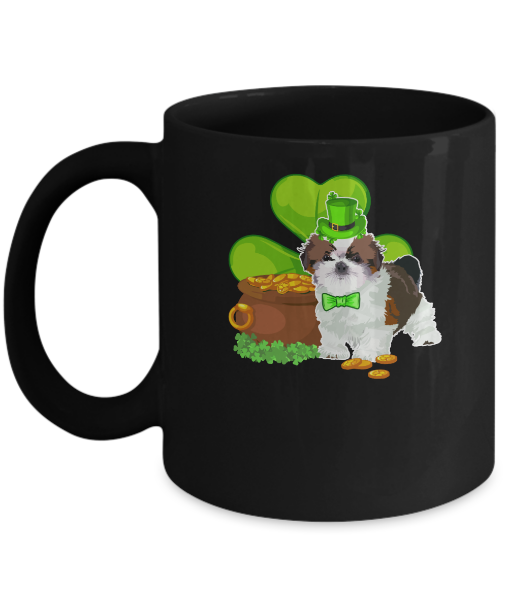Shih Tzu St Patrick's Day Irish Dog Lover Funny Gifts Mug-Coffee Mug-11oz Mug-Black