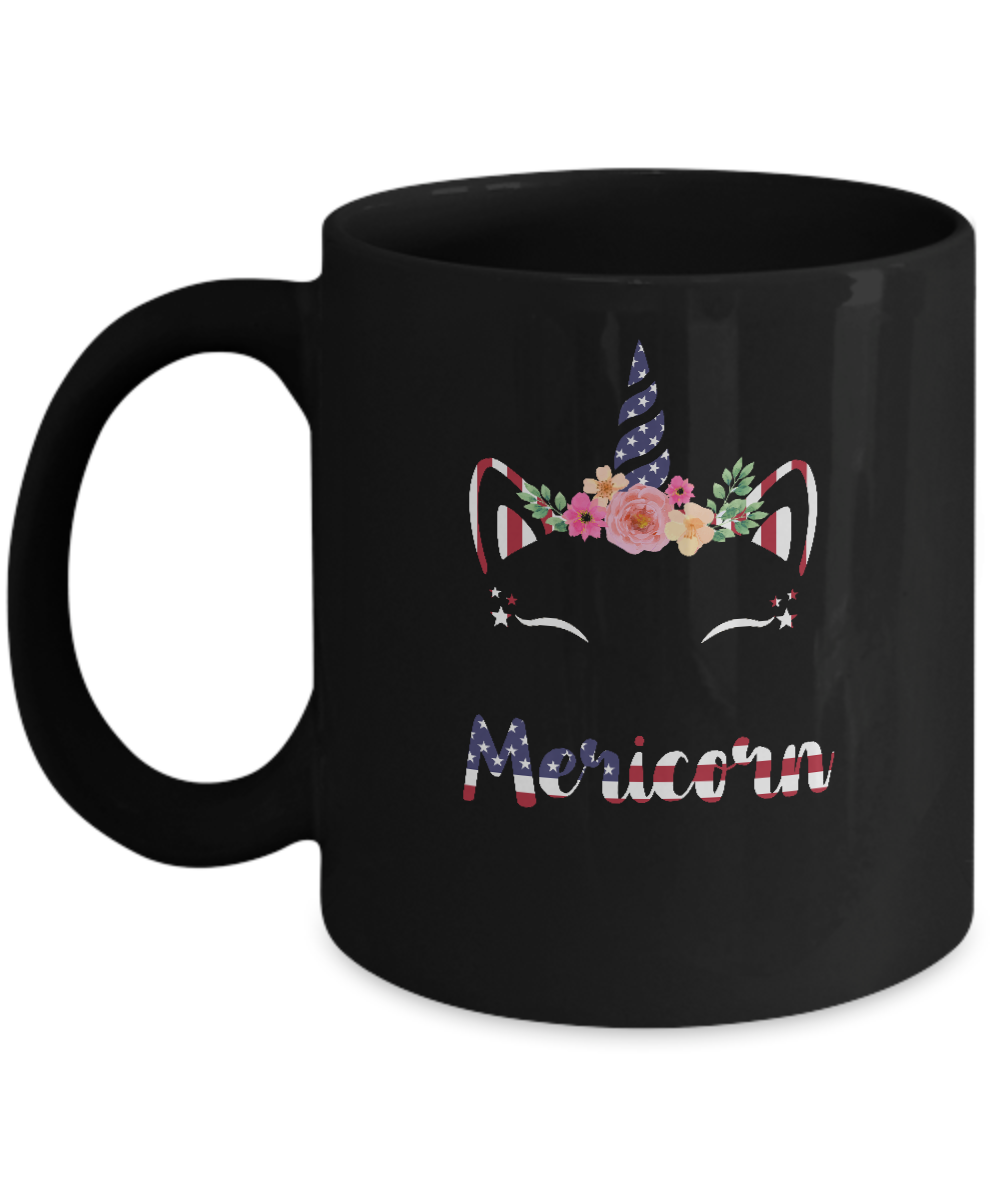 Independence Day Patriotic 4Th Of July Cat Unicorn Mericorn Mug