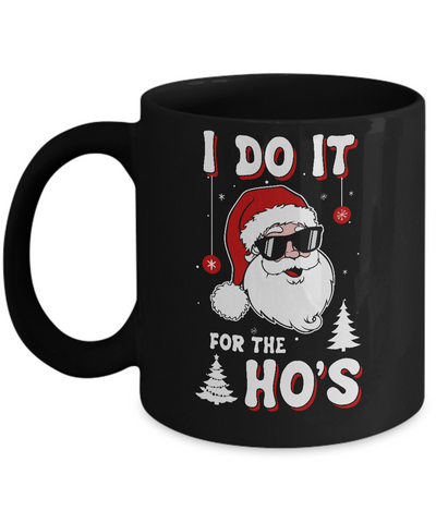 Funny Christmas Santa Ho Gift Cute Xmas Santa Naughty Mug-Coffee Mug-11oz Mug-Black