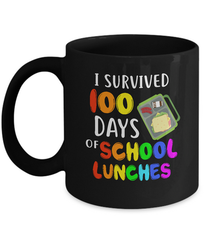 I Survived 100 Days School Lunches Kids Mug-Coffee Mug-11oz Mug-Black