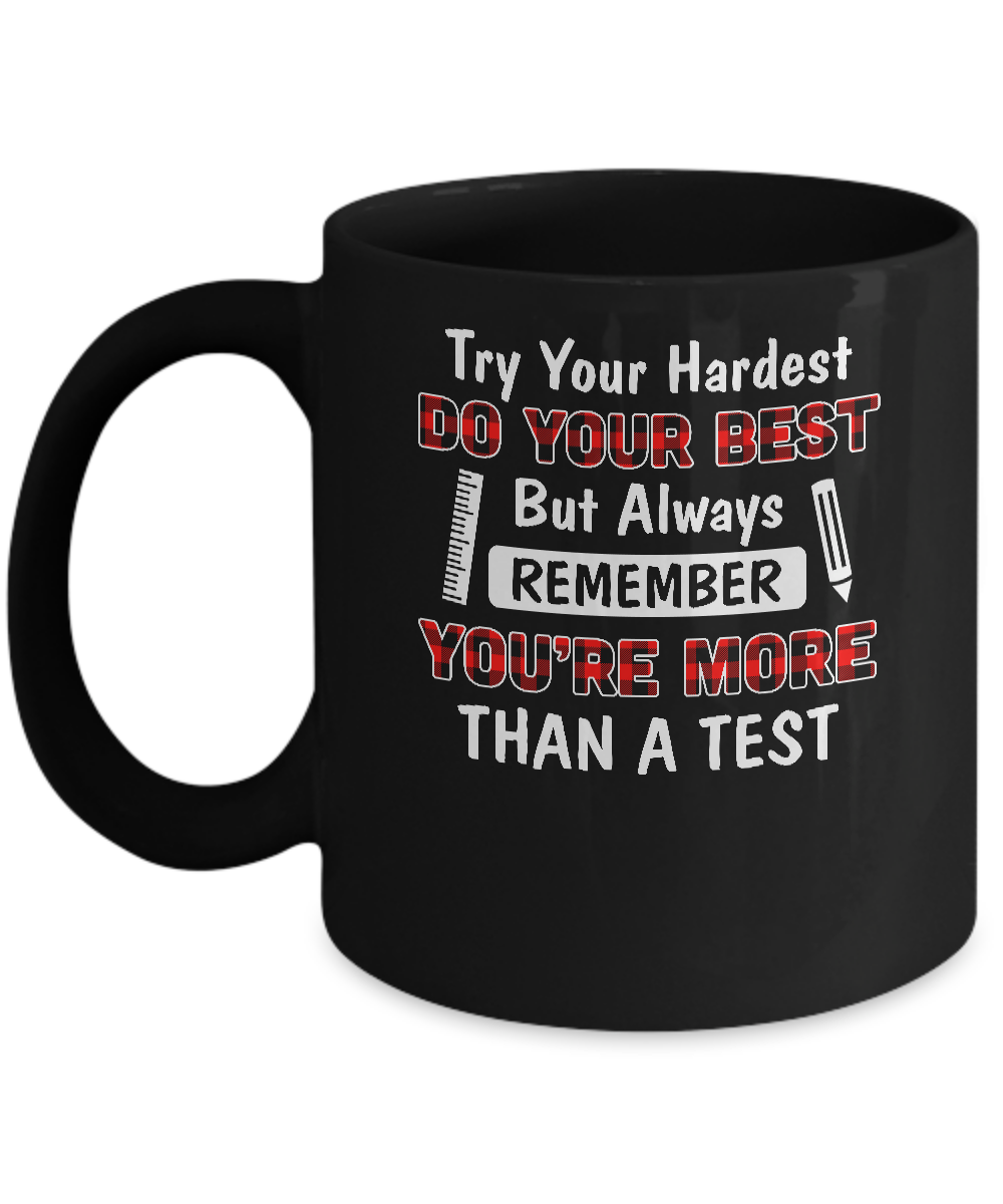 Try Your Hardest Do Your Best Matching Buffalo Teacher Mug-Coffee Mug-11oz Mug-Black