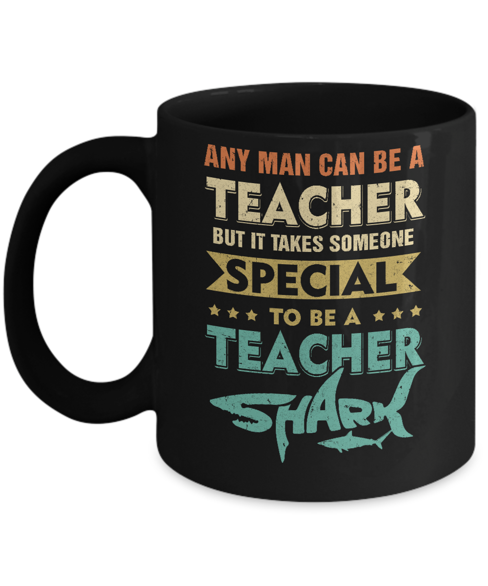 Vintage Someone Special To Be A Teacher Shark Gift Mug-Coffee Mug-11oz Mug-Black
