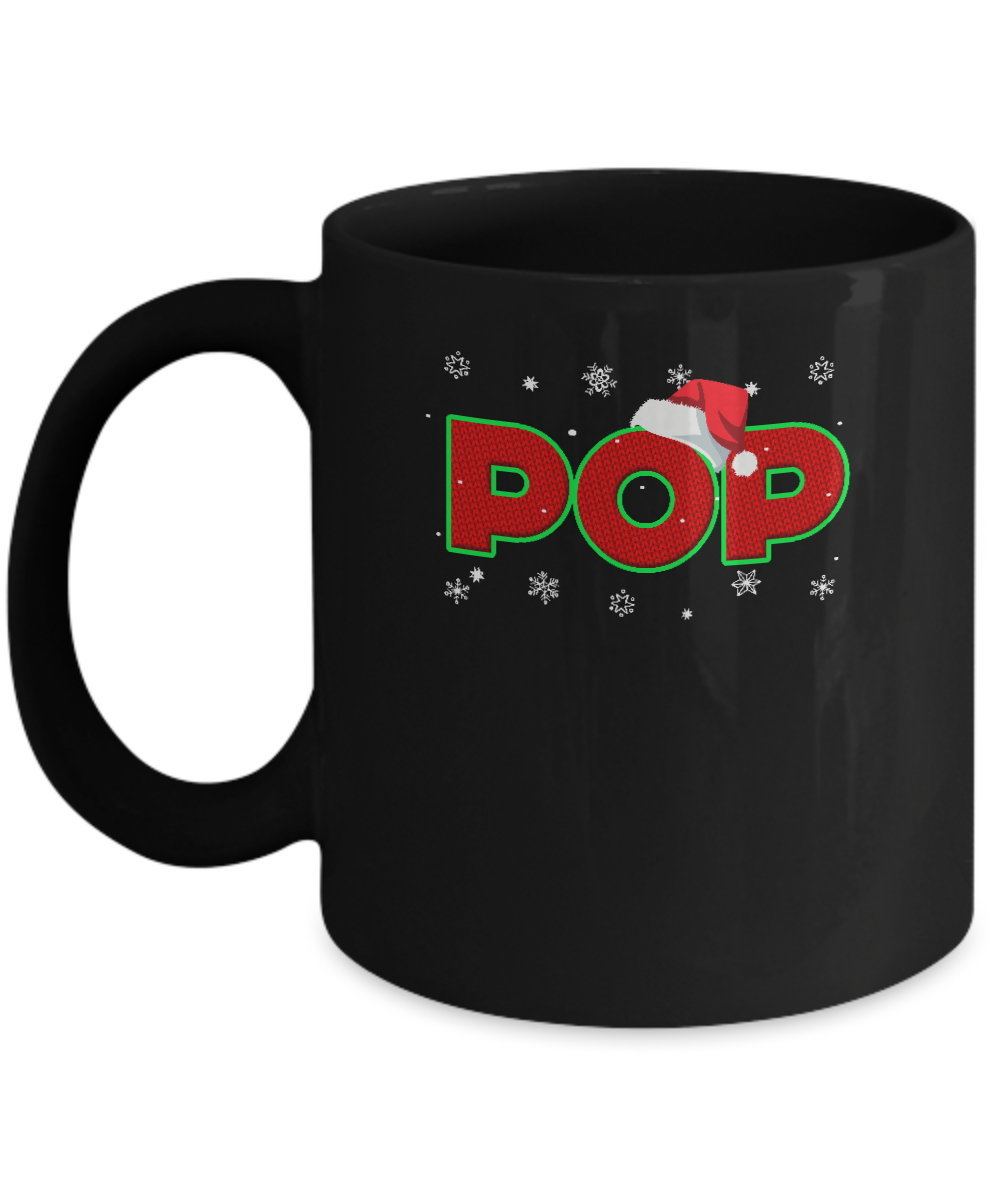 Pop Christmas Santa Ugly Sweater Gift Mug-Coffee Mug-11oz Mug-Black