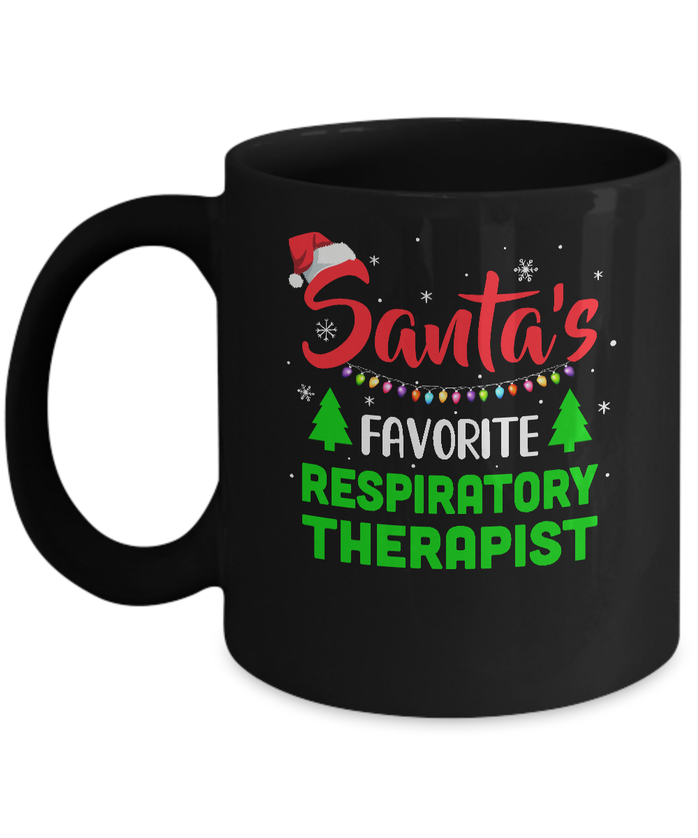 Santa's Favorite Respiratory Therapist Funny Christmas Xmas Gifts Mug-Coffee Mug-11oz Mug-Black