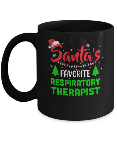 Santa's Favorite Respiratory Therapist Funny Christmas Xmas Gifts Mug-Coffee Mug-11oz Mug-Black