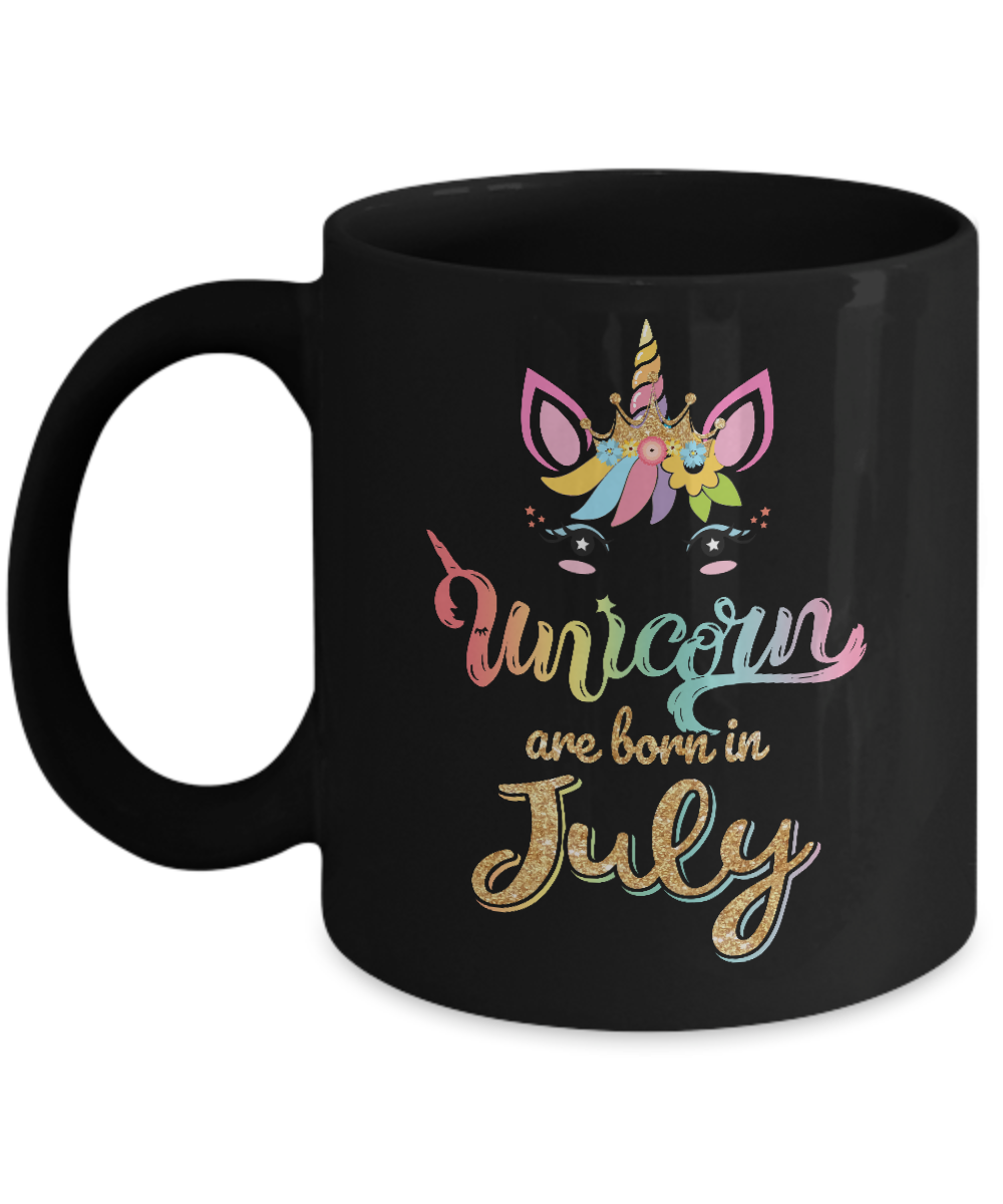 Cute Unicorns Are Born In July Birthday Gift Mug-Coffee Mug-11oz Mug-Black