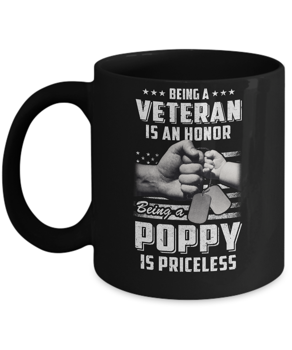 Being A Veteran Is An Honor Being A Poppy Is Priceless Mug-Coffee Mug-11oz Mug-Black
