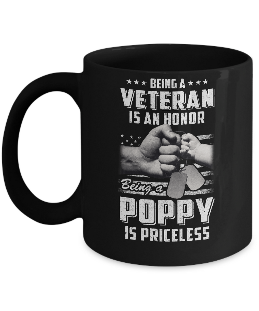 Being A Veteran Is An Honor Being A Poppy Is Priceless Mug-Coffee Mug-11oz Mug-Black
