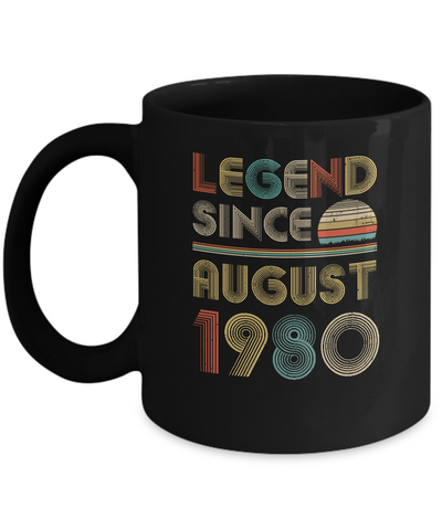 Legend Since August 1980 Vintage 41th Birthday Gifts Mug-Coffee Mug-11oz Mug-Black