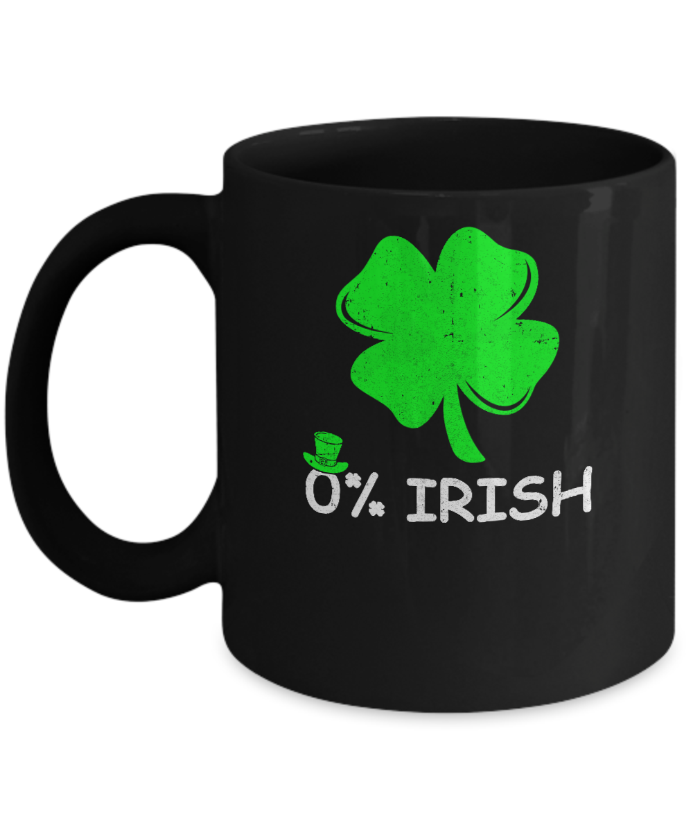 0% Irish Vintage St Patrick's Day Mug-Coffee Mug-11oz Mug-Black