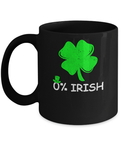 0% Irish Vintage St Patrick's Day Mug-Coffee Mug-11oz Mug-Black
