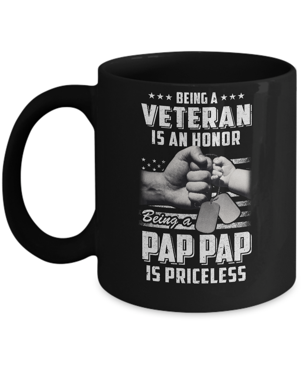 Being A Veteran Is An Honor Being A Pap Pap Is Priceless Mug-Coffee Mug-11oz Mug-Black