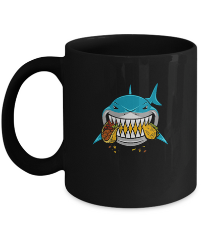 Shark Eating Taco Food Lover Gift Mug-Coffee Mug-11oz Mug-Black