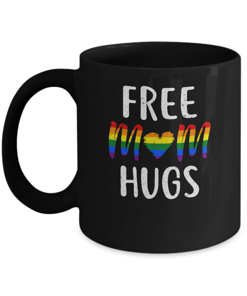 Free Mom Hugs Support LGBT Mug-Coffee Mug-11oz Mug-Black