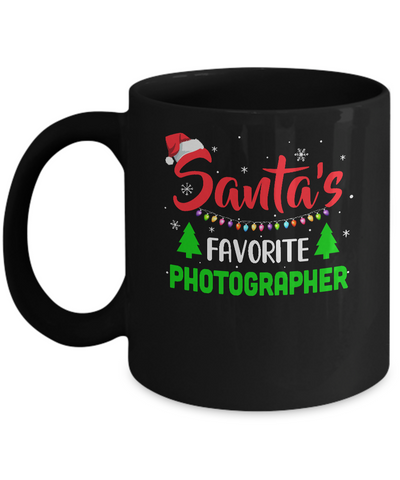 Santa's Favorite Photographer Funny Christmas Xmas Gifts Mug-Coffee Mug-11oz Mug-Black