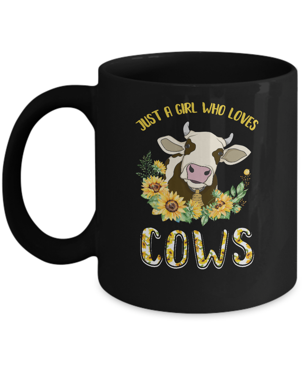Just A Girl Who Loves Cows And Sunflowers Mug