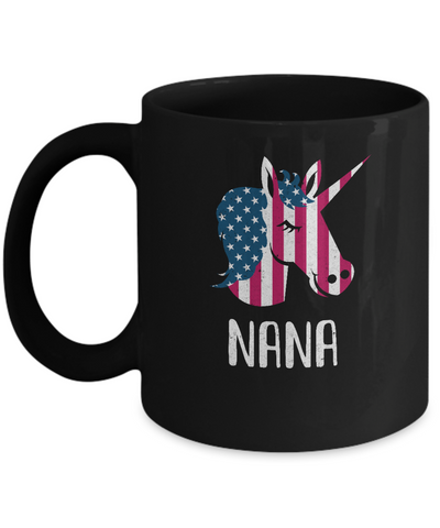 Patriotic Nana Unicorn Americorn 4Th Of July Mug-Coffee Mug-11oz Mug-Black