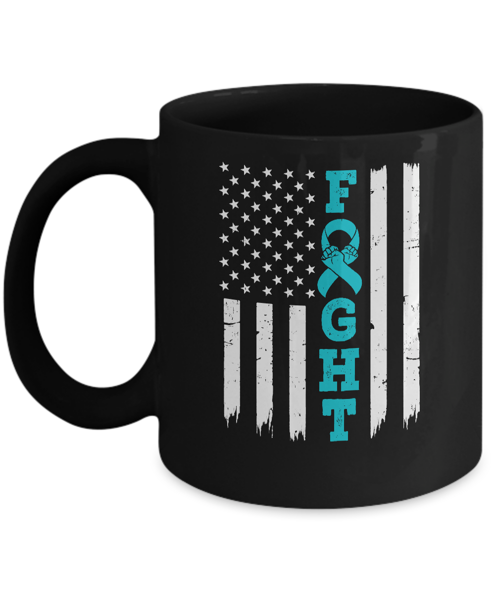 Dysautonomia Awareness American Flag Distressed Mug-Coffee Mug-11oz Mug-Black