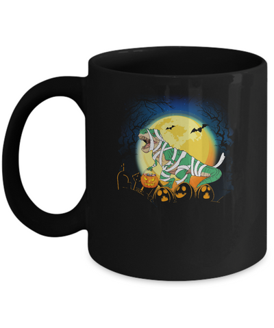 Halloween Pumpkin Dinosaur Gift For Kids Boys Girls Mug-Coffee Mug-11oz Mug-Black