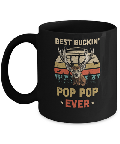 Vintage Best Buckin' Pop Pop Ever Gift For Father Day Mug-Coffee Mug-11oz Mug-Black