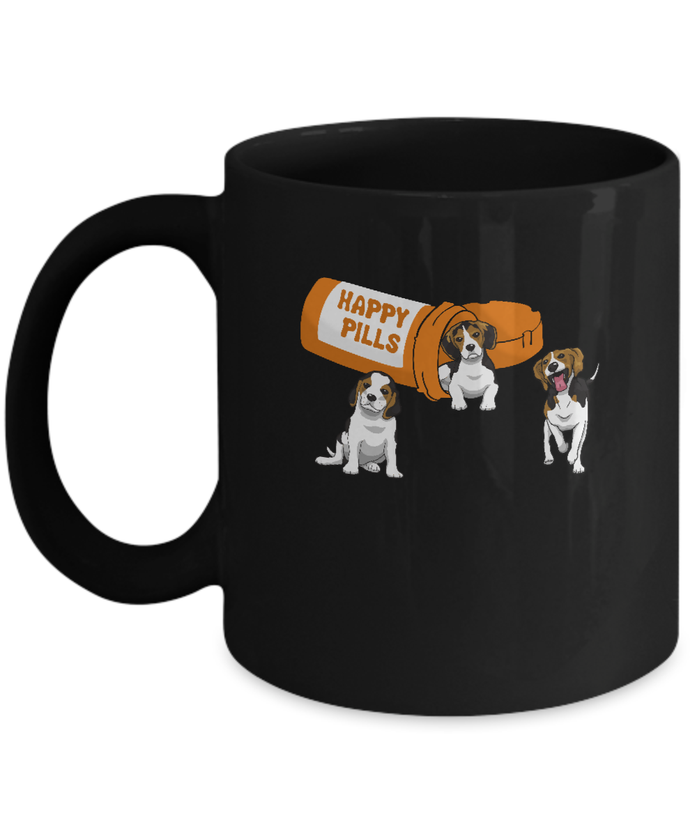 Beagles Happy Pills Mug-Coffee Mug-11oz Mug-Black