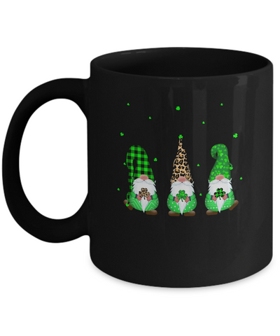 Leprechaun Irish Gnomes Leopard Plaid St Patrick's Day Gifts Mug-Coffee Mug-11oz Mug-Black