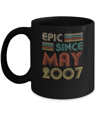 Epic Since May 2007 Vintage 14th Birthday Gifts Mug-Coffee Mug-11oz Mug-Black