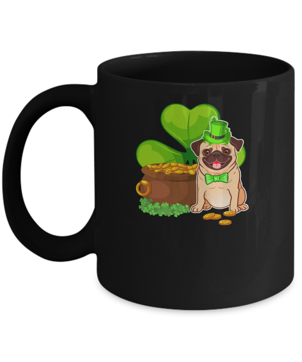 Pug St Patrick's Day Irish Dog Lover Funny Gifts Mug-Coffee Mug-11oz Mug-Black