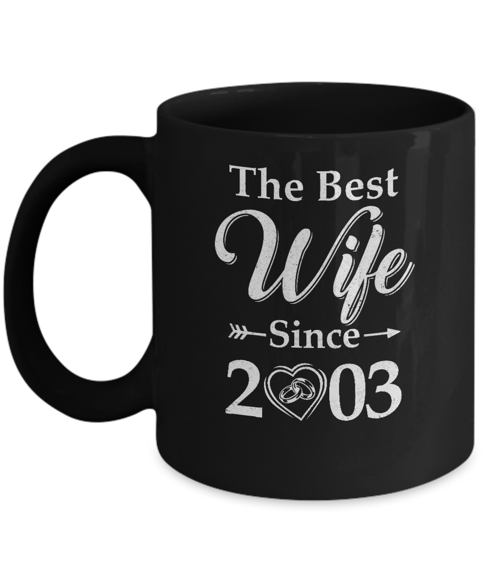 18th Married Together Anniversary Since 2003 Wife Husband Mug-Coffee Mug-11oz Mug-Black
