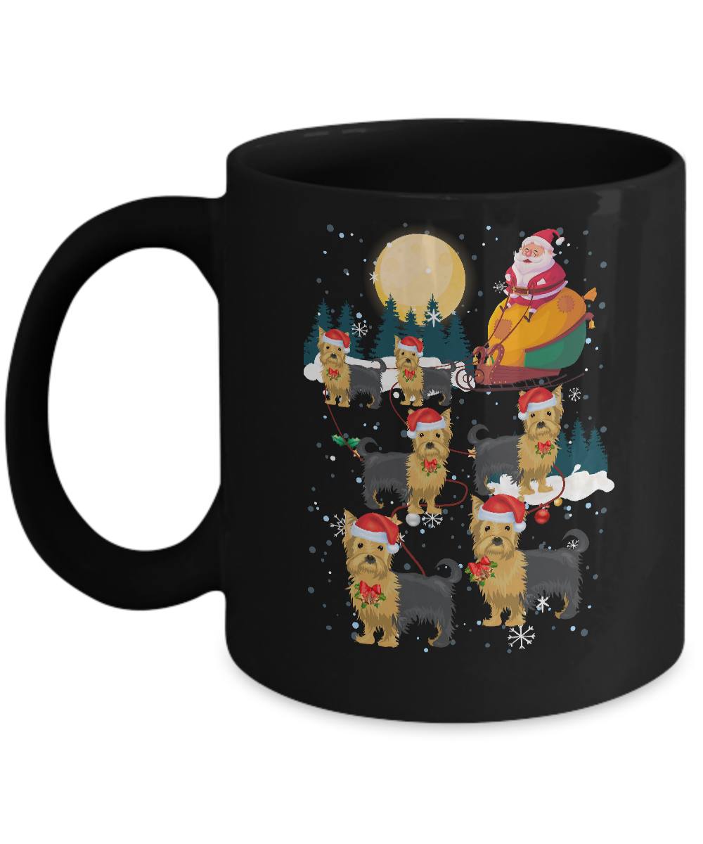 Dog Reindeer Yorkie Christmas Gift Mug-Coffee Mug-11oz Mug-Black