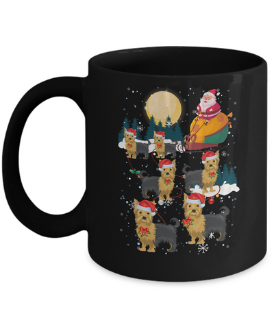 Dog Reindeer Yorkie Christmas Gift Mug-Coffee Mug-11oz Mug-Black