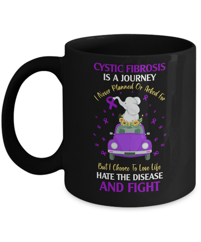 Cystic Fibrosis Awareness Is A Journey Mug-Coffee Mug-11oz Mug-Black