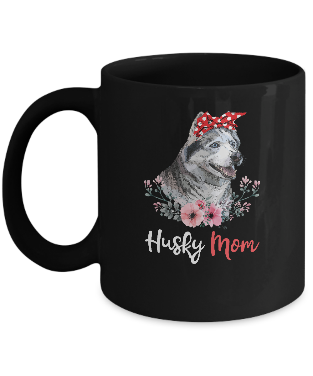 Husky Mom Gift For Women Dog Lover Mug-Coffee Mug-11oz Mug-Black