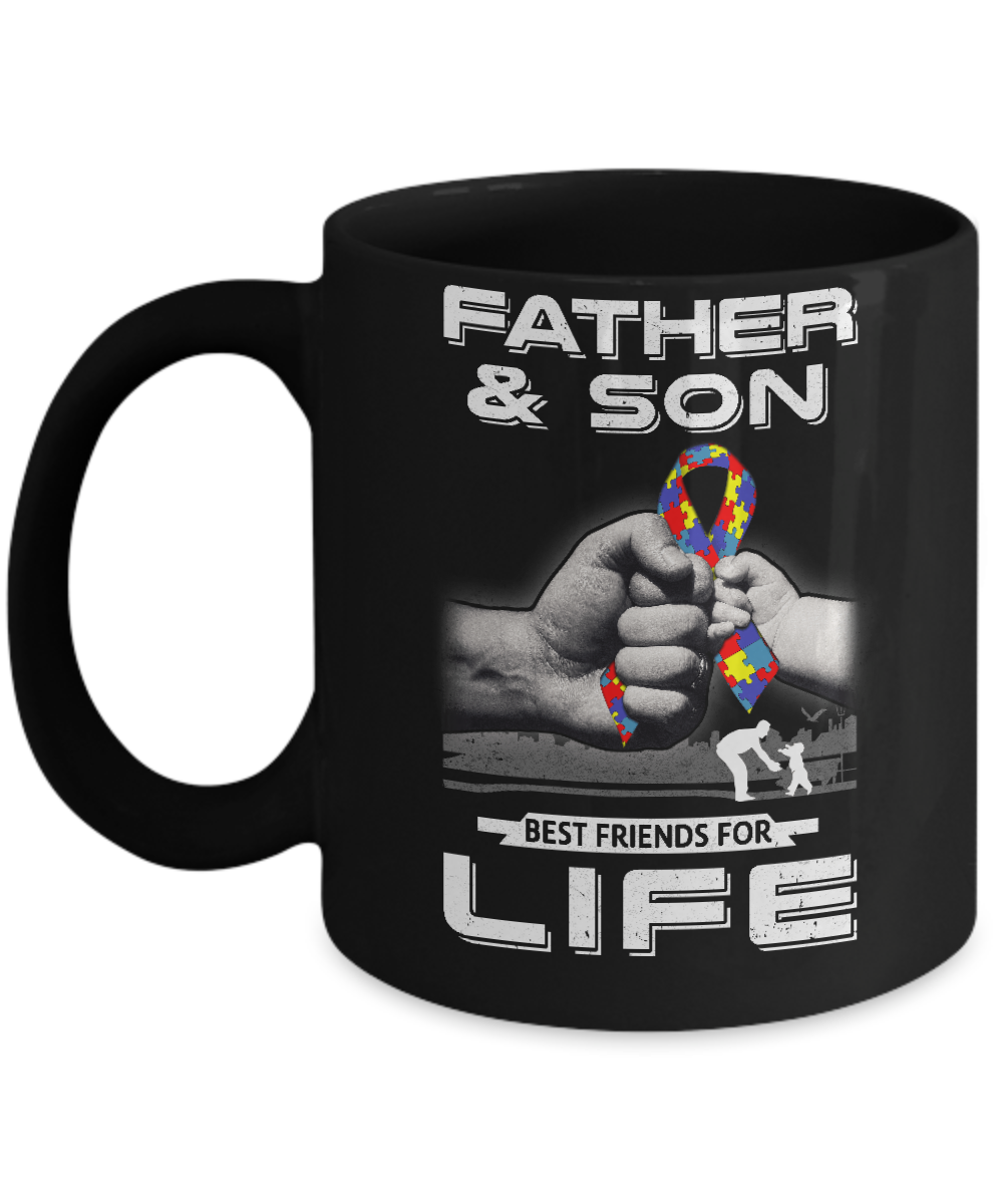Autism Awareness Father And Son Best Friends For Life Mug-Coffee Mug-11oz Mug-Black