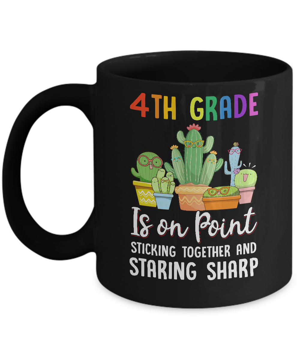 4th Grade Is On Point 1St Day Of School Cactus Teacher Mug-Coffee Mug-11oz Mug-Black