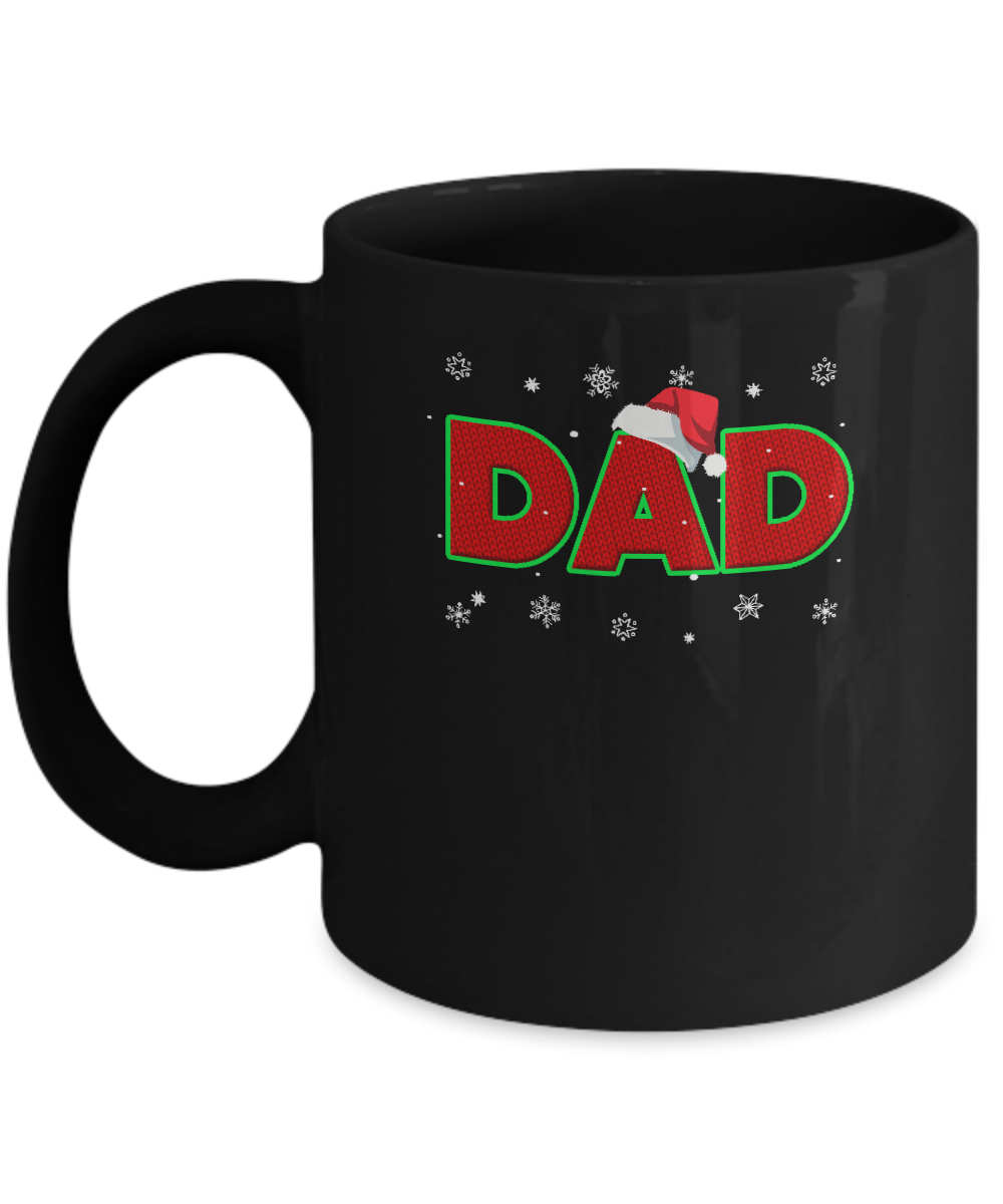 Dad Christmas Santa Ugly Sweater Gift Mug-Coffee Mug-11oz Mug-Black